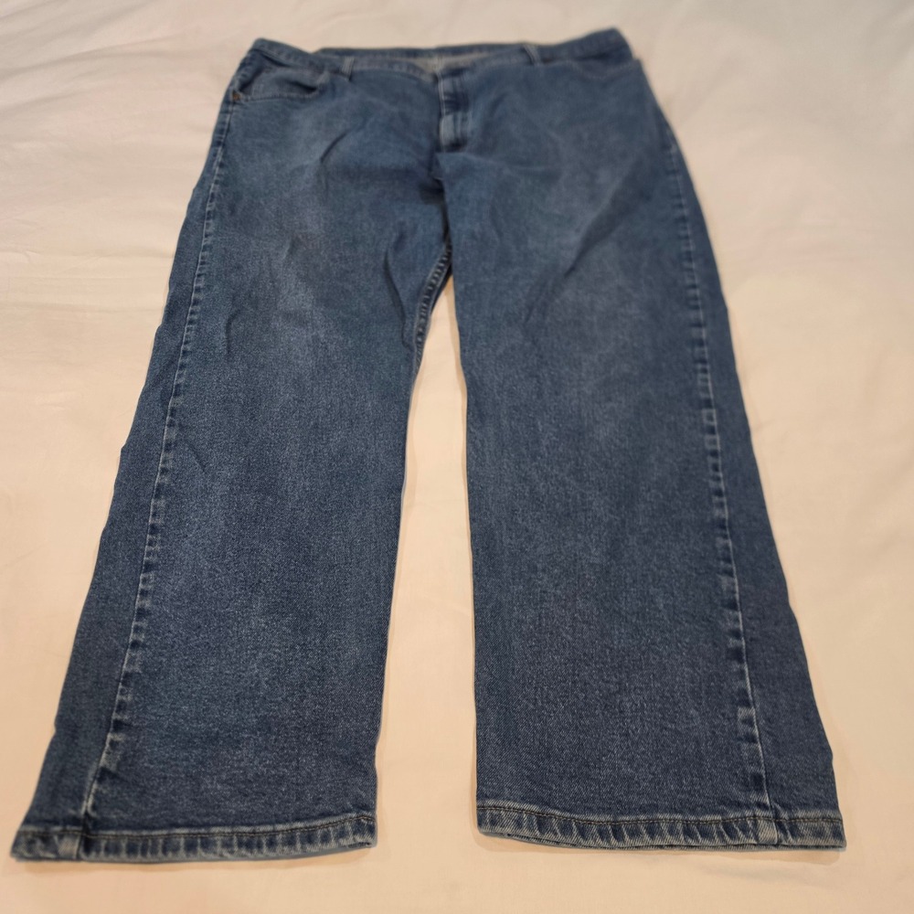 Wrangler Jeans Mens 42x30 Blue Excellent Premium Quality Straight Leg Stretch